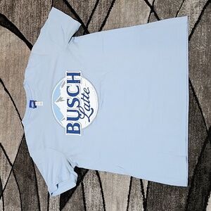 BUSCH LATTE BREW CITY BRAND ANHEUSER-BUSCH ST. LOUIS MO BLUE CREW-NECK TEE-SHIRT